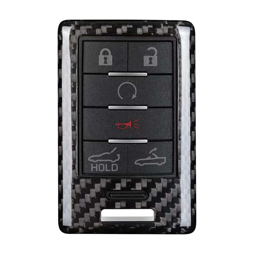 T-carbon Real Carbon Fiber Key Fob Cover Compatible with Corvette C7 Cadillac