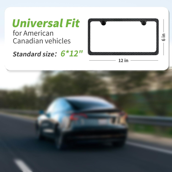 T-carbn Real Carbon Fiber License Plate Frame Fit for US CAN Cars, 2 Holes