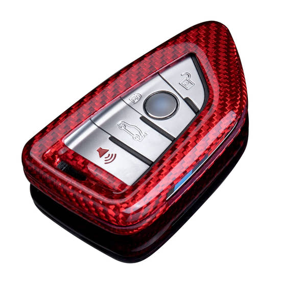 T-carbon Real Carbon Fiber Key Fob Cover Case Compatible with BMW
