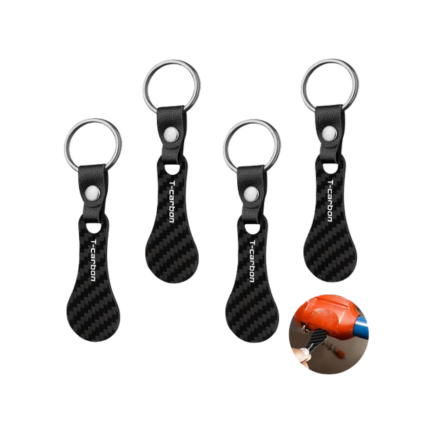 Carbon Fiber Fiber Shopping Cart Tokens Keychain - 4 Pack Quarter Holder Key Ring
