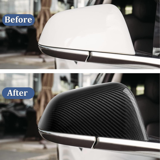 T-carbon Carbon Fiber Side Mirror Cover Compatible with Tesla