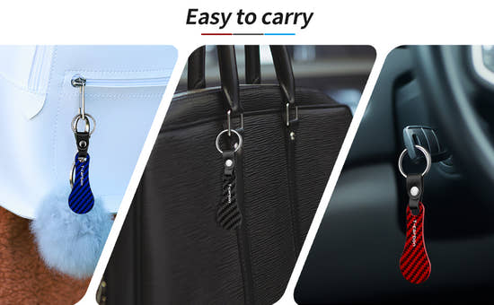 Carbon Fiber Fiber Shopping Cart Tokens Keychain - 4 Pack Quarter Holder Key Ring