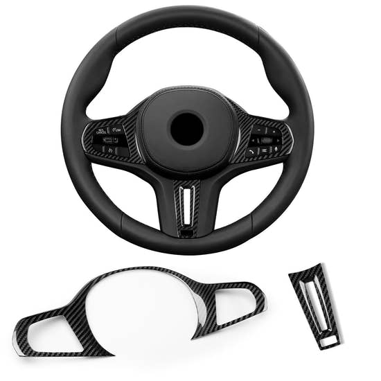 T-carbon Real Carbon Fiber Steering Wheel Frame Cover Trim Fits for BMW