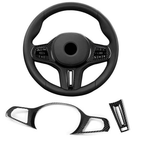 T-carbon Real Carbon Fiber Steering Wheel Frame Cover Trim Fits for BMW