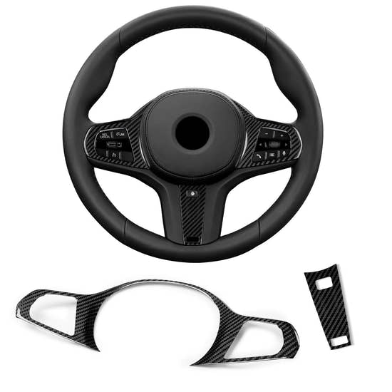 T-carbon Real Carbon Fiber Steering Wheel Frame Cover Trim Fits for BMW