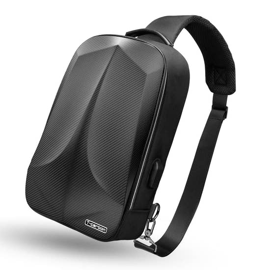 T-carbon Real Carbon fiber Anti-Theft Crossbody Bag with USB and Reset Lock