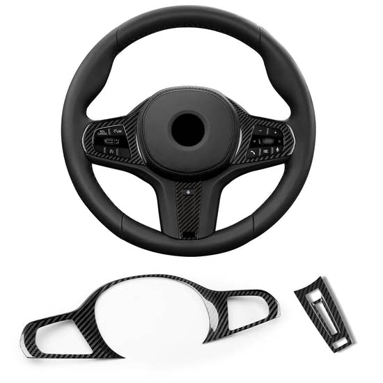 T-carbon Real Carbon Fiber Steering Wheel Frame Cover Trim Fits for BMW