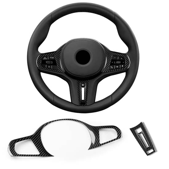 T-carbon Real Carbon Fiber Steering Wheel Frame Cover Trim Fits for BMW