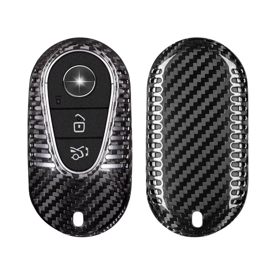 T-carbon Real Carbon Fiber Key Fob Cover Compatible with Mercedes Benz
