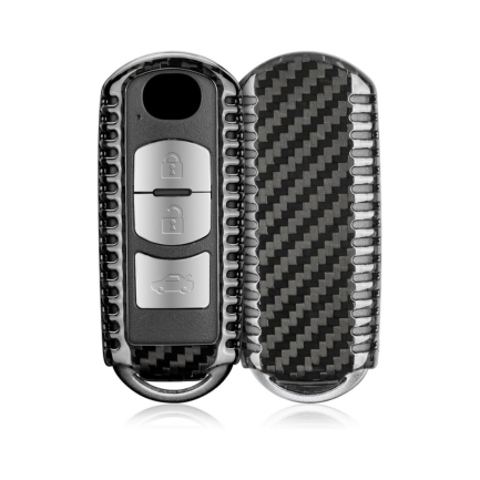 Carbon Fiber Key Fob Cover for Mazda 3 6 CX-5 CX-7 CX-9 MX-5 Miata (2009-2019)