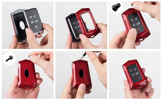 T-Carbon Premium Carbon Fiber Key Fob Cover for Land Rover & Jaguar - Protective Key Case with Keychain