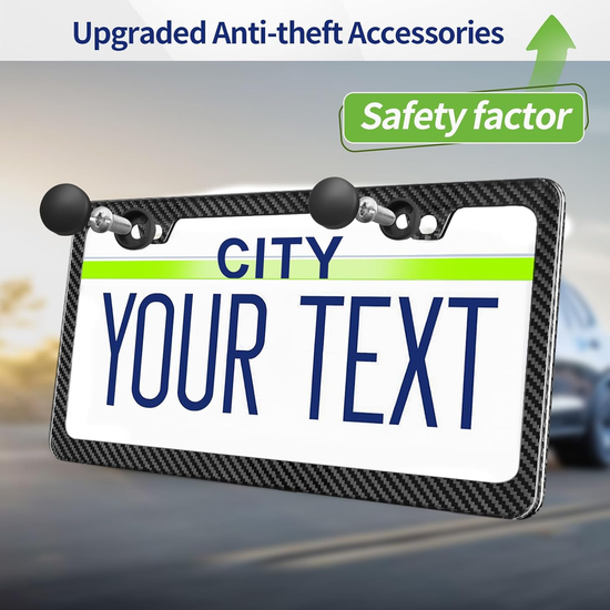 T-carbn Real Carbon Fiber License Plate Frame Fit for US CAN Cars, 2 Holes