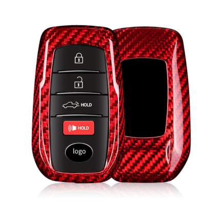 Premium Carbon Fiber Key Fob Cover for Toyota RAV4 Prime, Venza, Corolla Cross 2021-2024