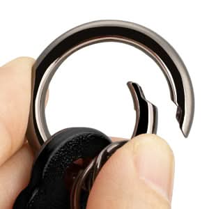 T-carbon Genuine Leather Key Chain for Car Keys,Key Fob Keychain with Anti-Lost D-Ring,Car Key Accessories