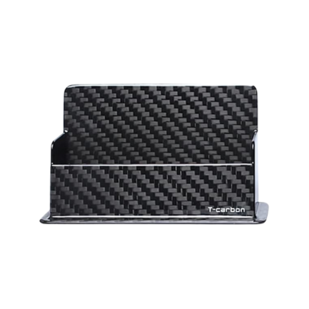 Premium Carbon Fiber Business Card Holder for Desk - Professional Card Display Stand Organizer (Holds 30-50 Cards)