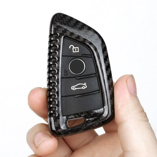 T-carbon Real Carbon Fiber Key Fob Cover Case Compatible with BMW