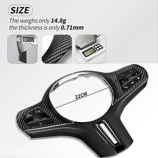 T-carbon Real Carbon Fiber Steering Wheel Frame Cover Trim Fits for BMW