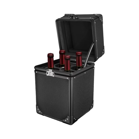 T-carbon 4 Bottles Real Carbon Fiber Portable Wine Bottle Protector