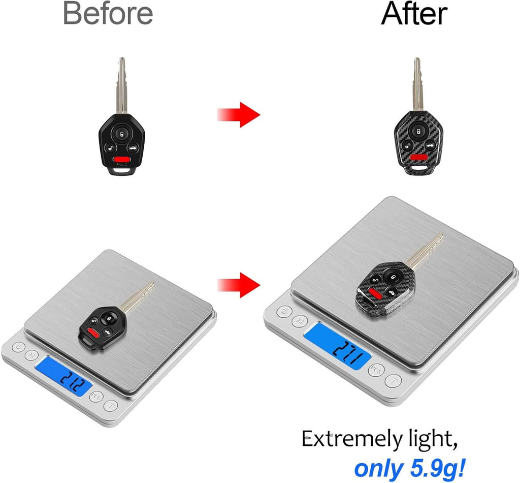 Carbon Fiber Key Fob Cover for Subaru WRX BRZ Impreza Outback Forester - Premium Protective Case