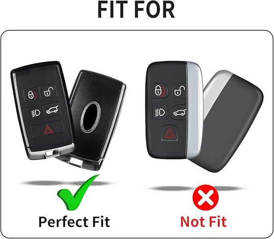 T-Carbon Premium Carbon Fiber Key Fob Cover for Land Rover & Jaguar - Protective Key Case with Keychain