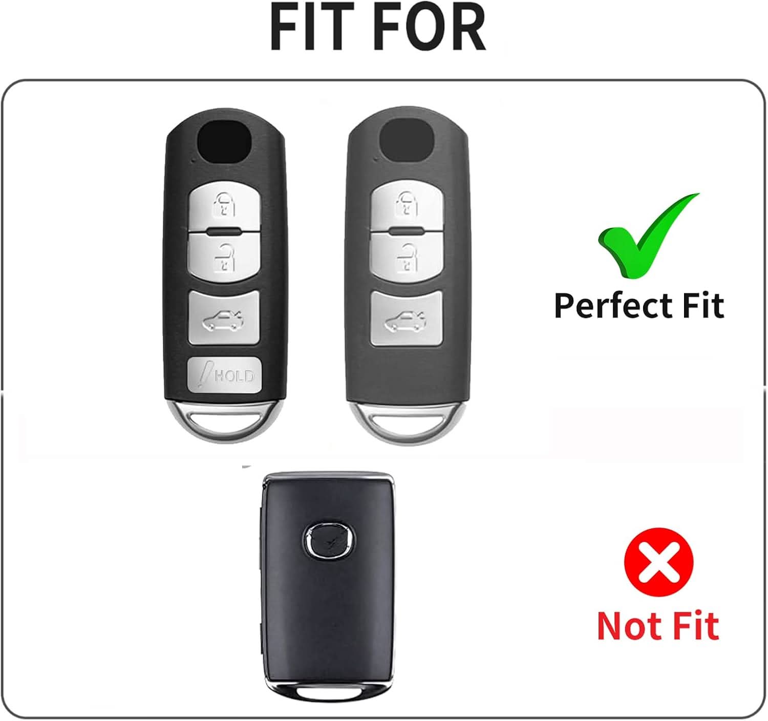 Carbon Fiber Key Fob Cover for Mazda 3 6 CX-5 CX-7 CX-9 MX-5 Miata (2009-2019)