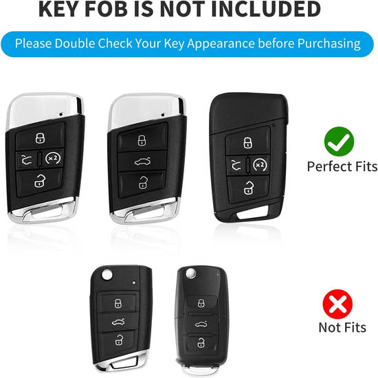 Carbon Fiber Key Fob Cover for VW Atlas & Tiguan 2020-2024 | Premium Key Case with Keychain
