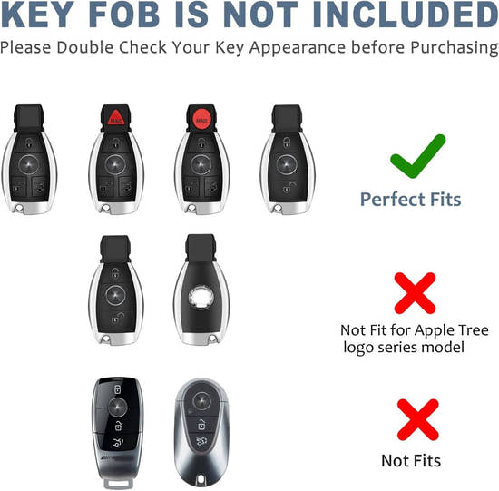 T-carbon Real Carbon Fiber Key Fob Cover Compatible with Mercedes Benz