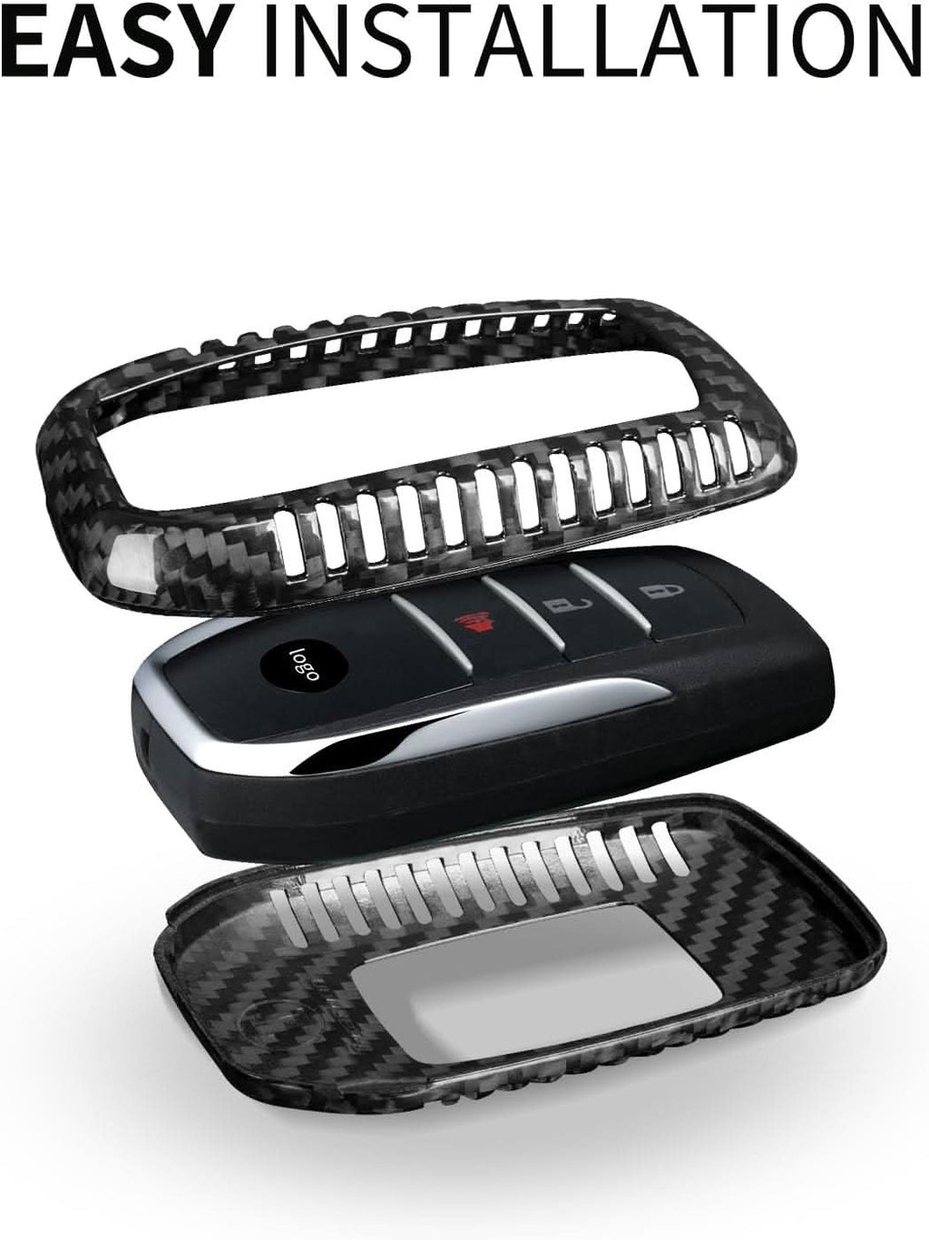 Premium Carbon Fiber Key Fob Cover for Toyota RAV4 Prime, Venza, Corolla Cross 2021-2024