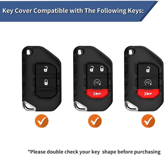 T-carbon Real Carbon Fiber Key Fob Cover Compatible with Jeep