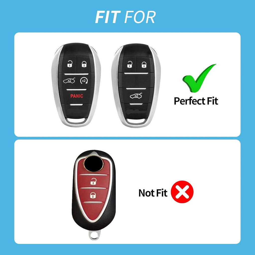 Real Glass Fiber Key Fob Cover for Alfa Romeo Giulia Stelvio Tonale