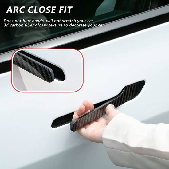 T-carbon Carbon Fiber Door Handle Cover Compatible with Tesla