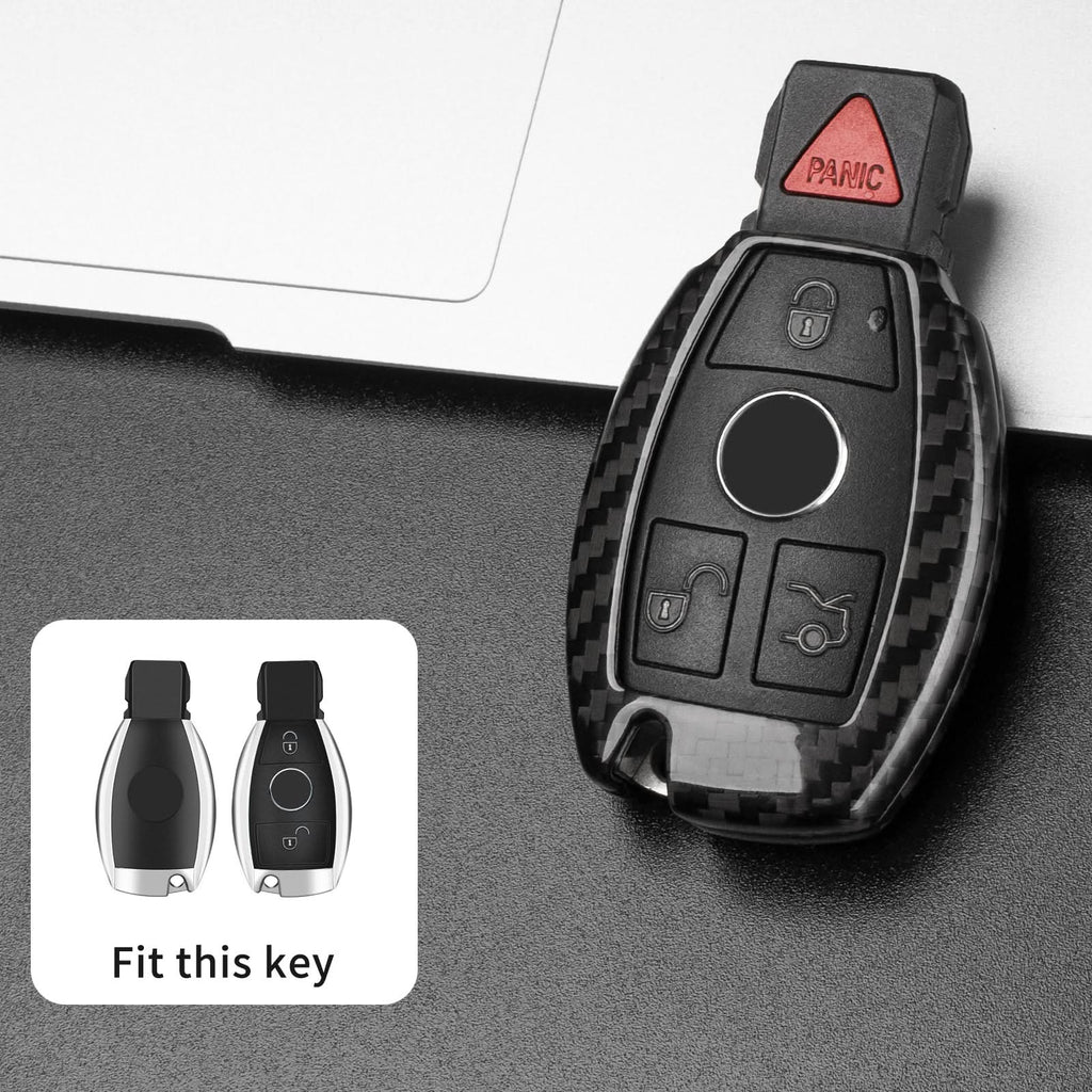 T-carbon Carbon Fiber Key Fob Cover Fits for Benz A B C E S G M V Class