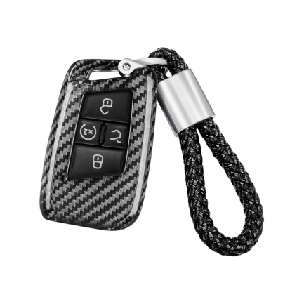 Carbon Fiber Key Fob Cover for VW Atlas & Tiguan 2020-2024 | Premium Key Case with Keychain