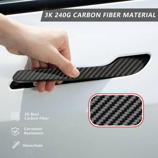T-carbon Carbon Fiber Door Handle Cover Compatible with Tesla