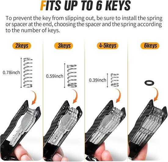 Carbon Fiber Key Organizer - Compact Smart Key Holder for 2-6 Keys