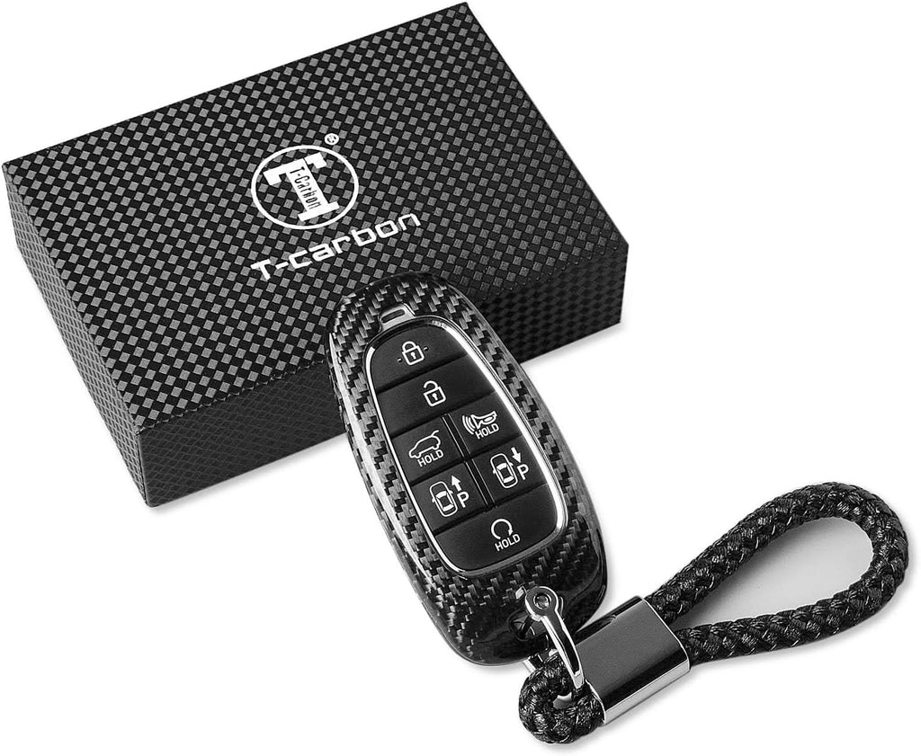 Carbon Fiber Key Fob Cover for Hyundai Palisade- Real Glass Fiber Protector