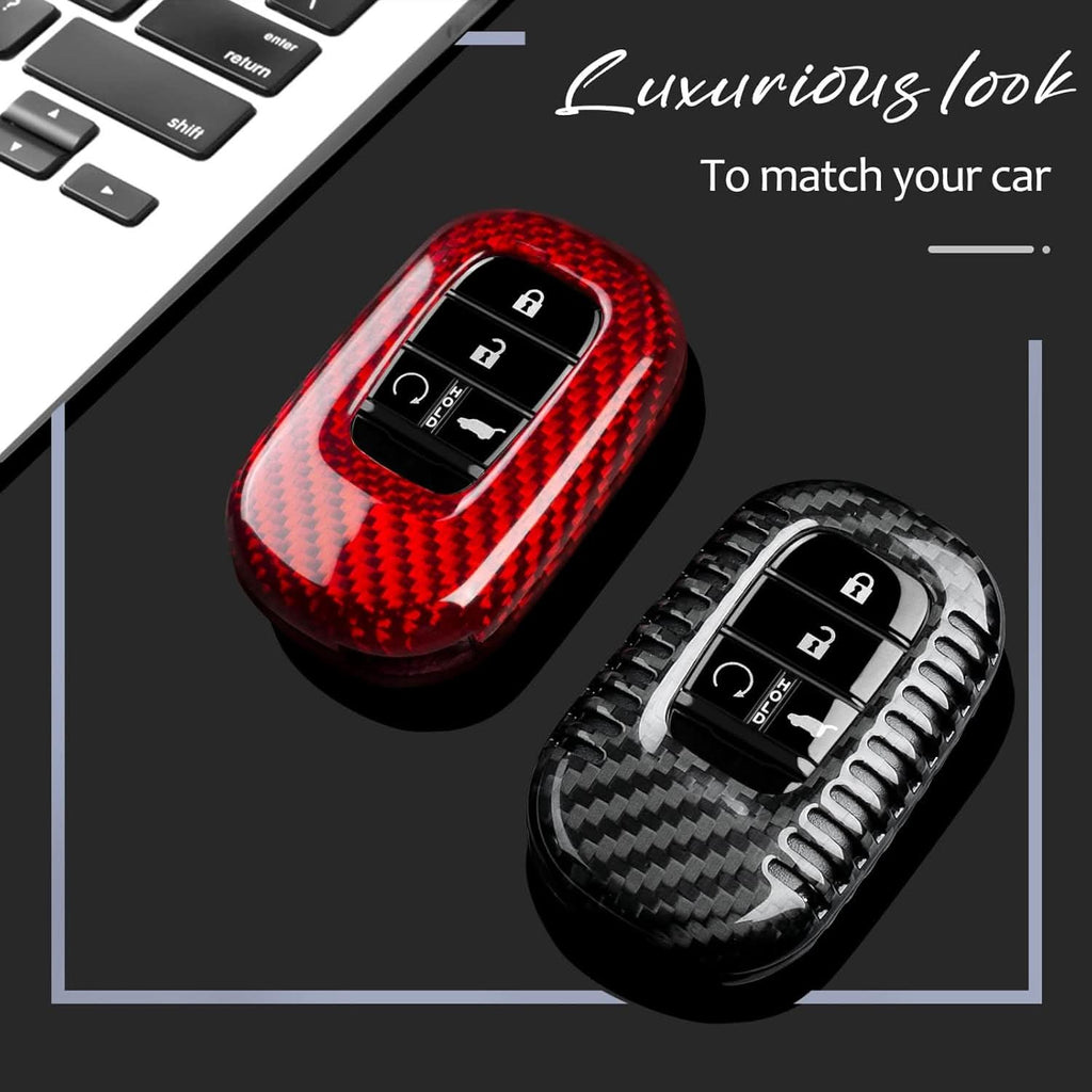 T-carbon Key Fob Cover Fits for Accord Civic HR-V CR-V Pilot Sport SI EX EX-L
