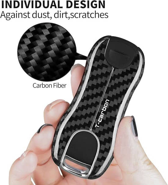 T-carbon Carbon Fiber Key Fob Cover Compatible with Porsche 2018-2024