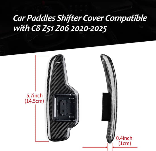 Carbon Fiber Paddle Shifter Extension Fits C8 - 2020-2024 | Premium Racing Upgrade