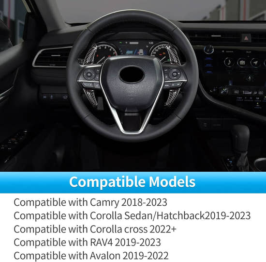 Carbon Fiber Paddle Shifter Extension for Toyota Camry, RAV4, Avalon, Corolla 2018-2023