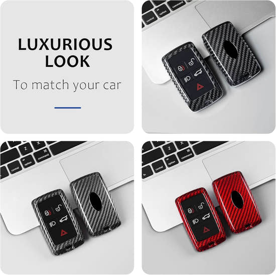 T-Carbon Premium Carbon Fiber Key Fob Cover for Land Rover & Jaguar - Protective Key Case Shell