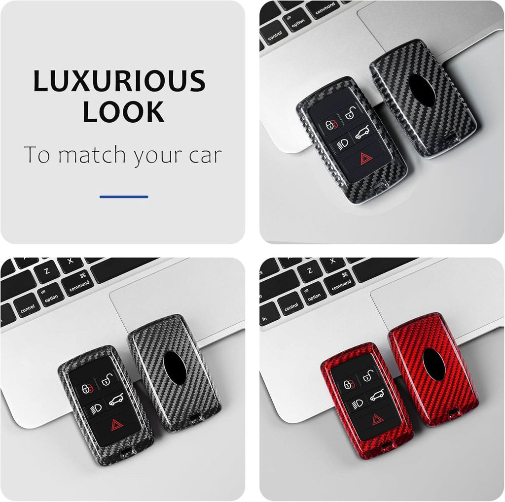 T-Carbon Premium Carbon Fiber Key Fob Cover for Land Rover & Jaguar - Protective Key Case Shell
