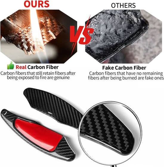 T-carbon Carbon Fiber Paddle Shifter Extensions Fits Chevrolet Camaro 2016-2024