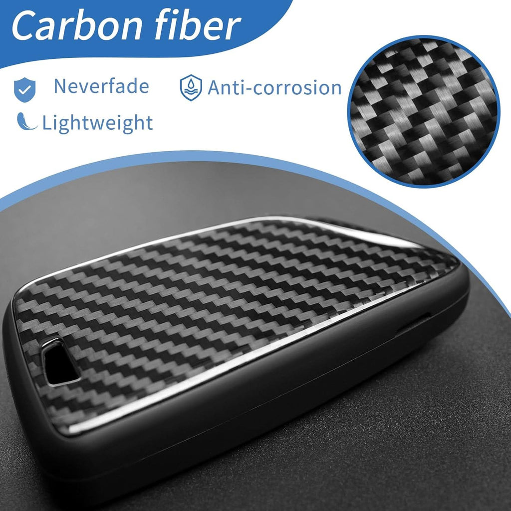 Premium Carbon Fiber Key Fob Cover for BMW - Luxury Keychain Case with Keyring