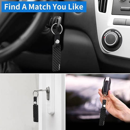 Premium Carbon Fiber Keychain - Lightweight Luxury Key Holder with Genuine Leather
