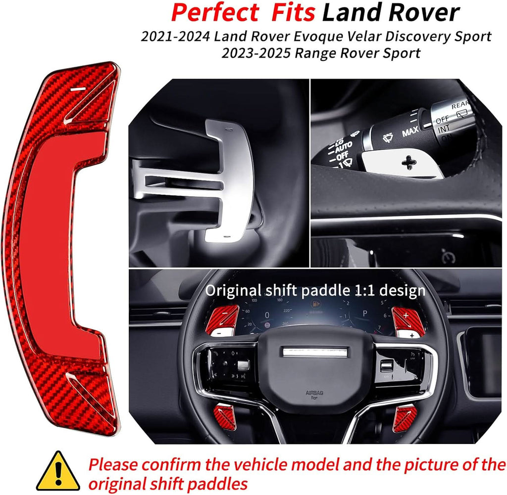 Real Carbon Fiber Paddle Shifter Extensions for Land Rover & Jaguar 2021-2024