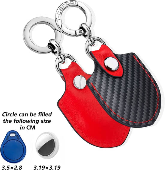 T-carbon Airtag Holder for Key Fob with Keychain