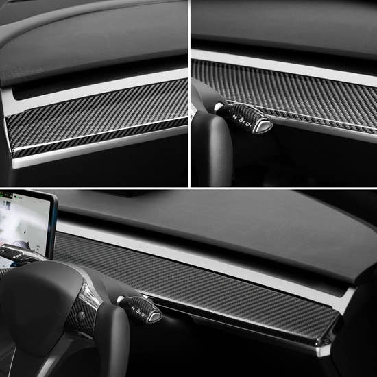 T-carbon Real Carbon Fiber Dashboard Trim Cover Compatible with Tesla Model 3 / Y 2017-2023