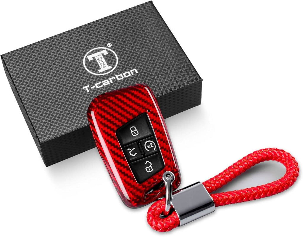 Carbon Fiber Key Fob Cover for VW Atlas & Tiguan 2020-2024 | Premium Key Case with Keychain