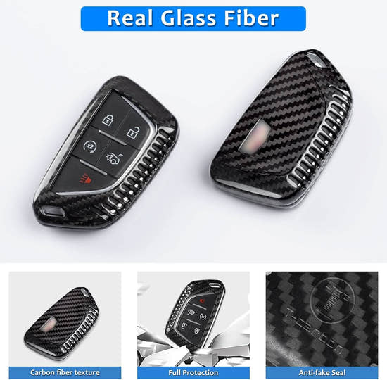 Carbon Fiber Key Fob Cover for Cadillac Escalade, CT4, CT5 2020-2024 | Premium Protection